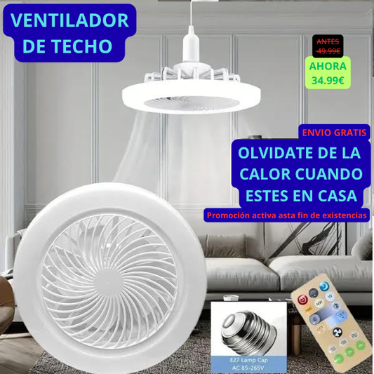 Ventilador de techo LED multifuncional con control remoto